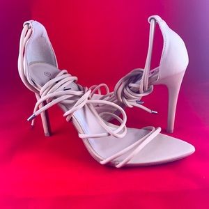 Nude Strappy Open Toe’d heels